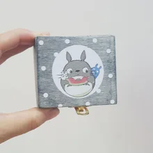 Miyazaki Totoro Wooden Music Box Birthday Gifts Cartoon Wood Crafts Accessories 6.7*6cm Mini Gifts
