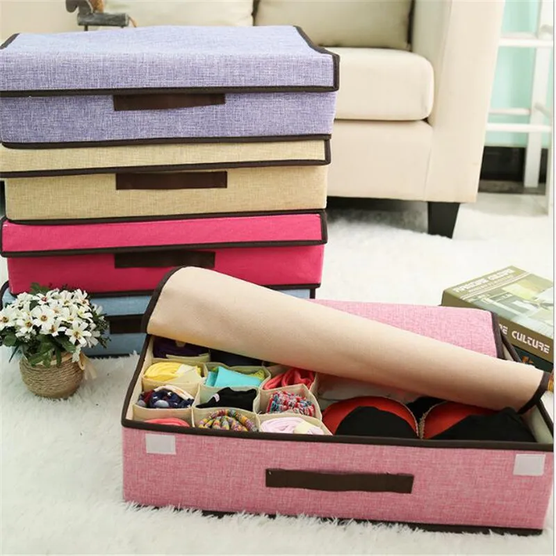 

Multi-size Bra Underwear Organizer Foldable Home Storage Box Non-woven Wardrobe Drawer Closet Organizer For Scarfs Socks