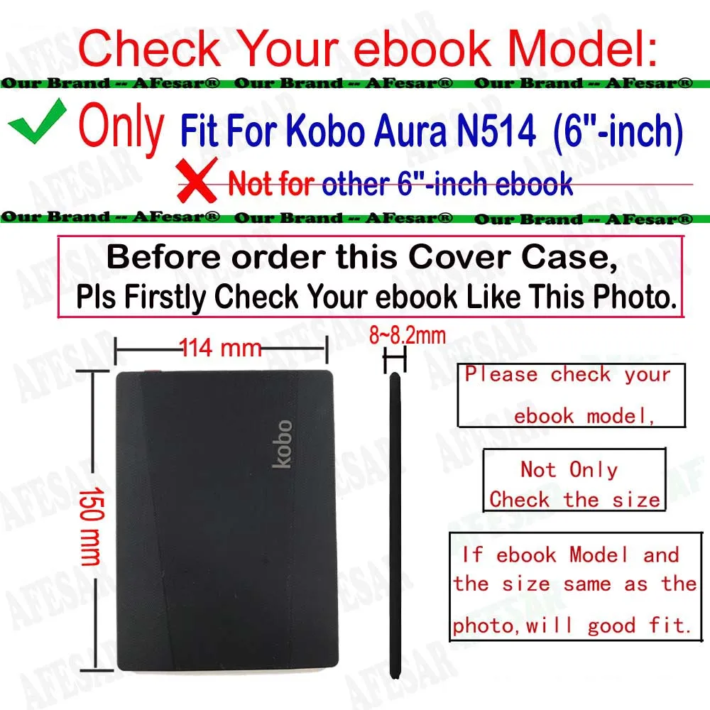 Роскошный Магнитный чехол из искусственной кожи для Rakuten Kobo aura 1st(6 дюймов) и модель: N514 ebook pouch eReader защитная оболочка+ пленка+ ручка