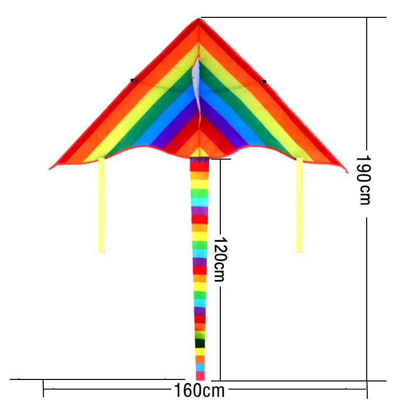 1-5m-Rainbow-Long-Tail-Triangle-Nylon-Kite-Easy-Flying-Children-Gentle-Breeze-Fly-30-50M