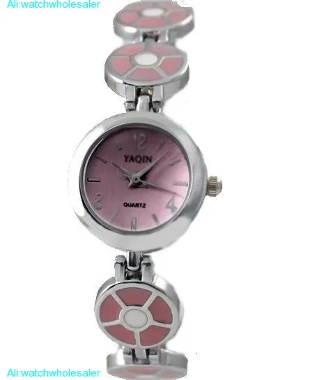 Pink Band Round PNP Shiny Silver Watchcase Pink Dial Women Bracelet Watch FW733C