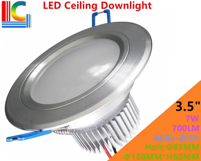 

Ultra bright 3.5in. 7W LED Ceiling Downlight AC85-265V 110V 220V High Power Recessed Ceiling lamp CE Spotlight for Home lighting