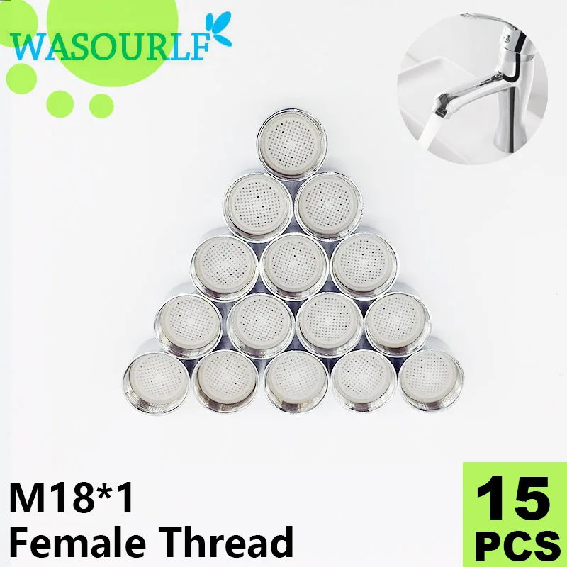 

WASOURLF 15 PCS good quality 18 mm female thread aerator tap M18*1 faucet bubble brass basin kitchen bathroom free shipping