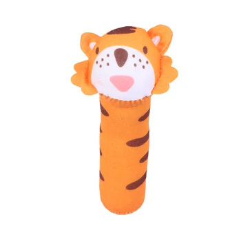 

1pc Infant Rattle Cartoon Shake and Grasp Animal Stuffed Hand Rattle Infant Doll Squeaker Stick for Baby Newborn Toddler