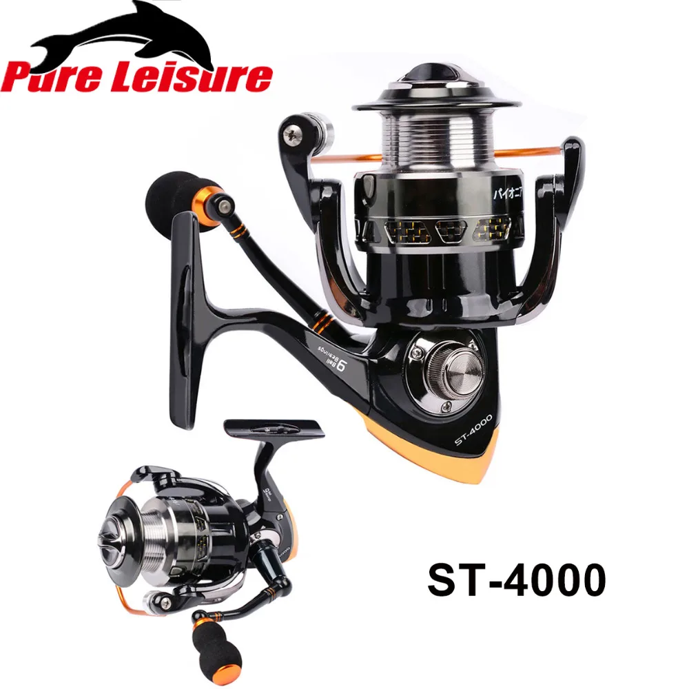 

PureLeisure Fish Fishing Reel Parts Spinning Metal Head Reel 9BB Reel Spinning Wheels Rock Fishing Lure Round Reel 5.5:1 ST4000