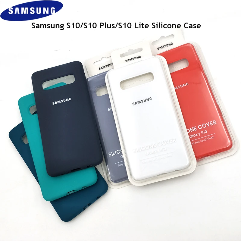 

Original Samsung Galaxy S10/S10+/S10E Liquid Silicone Case Full Protective Silky Soft Touch Back Phone Cover Skin With Package