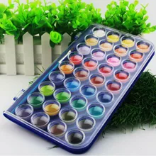 36 cores/conjunto de caixa de plástico portátil de viagem sólida conjunto tinta aquarela para crianças aquarela materiais de arte dar um escova