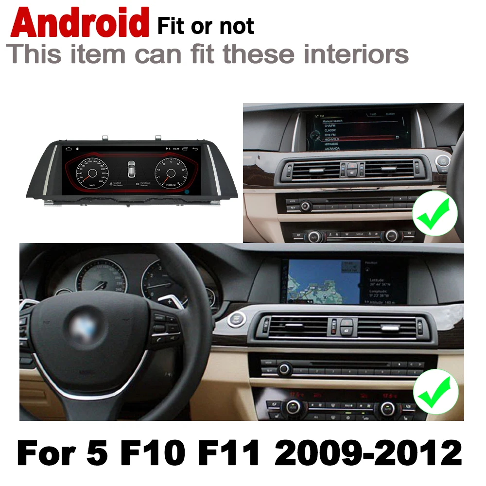 Discount 10.25" HD Screen Stereo Android 7.0 up Car GPS Navi Map For BMW 5 F10 F11 2009~2012 CIC Original Style Multimedia Player Radio 1