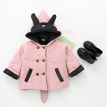 

2018 New Arrivals Winter Girl Jacket Girl Cute Rabbit Shape Cotton Warm Jacket For Baby Girls Sweet M2