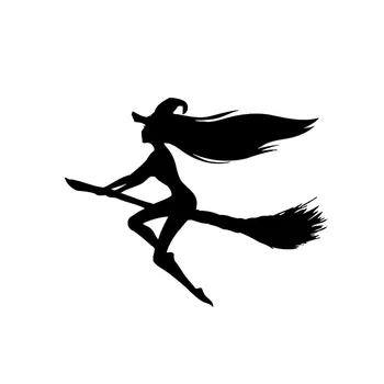 

14.6*11.7CM Hot Sexy Halloween Witch Car Stickers Vinyl Decals Covering The Body Black/Silver C7-0846