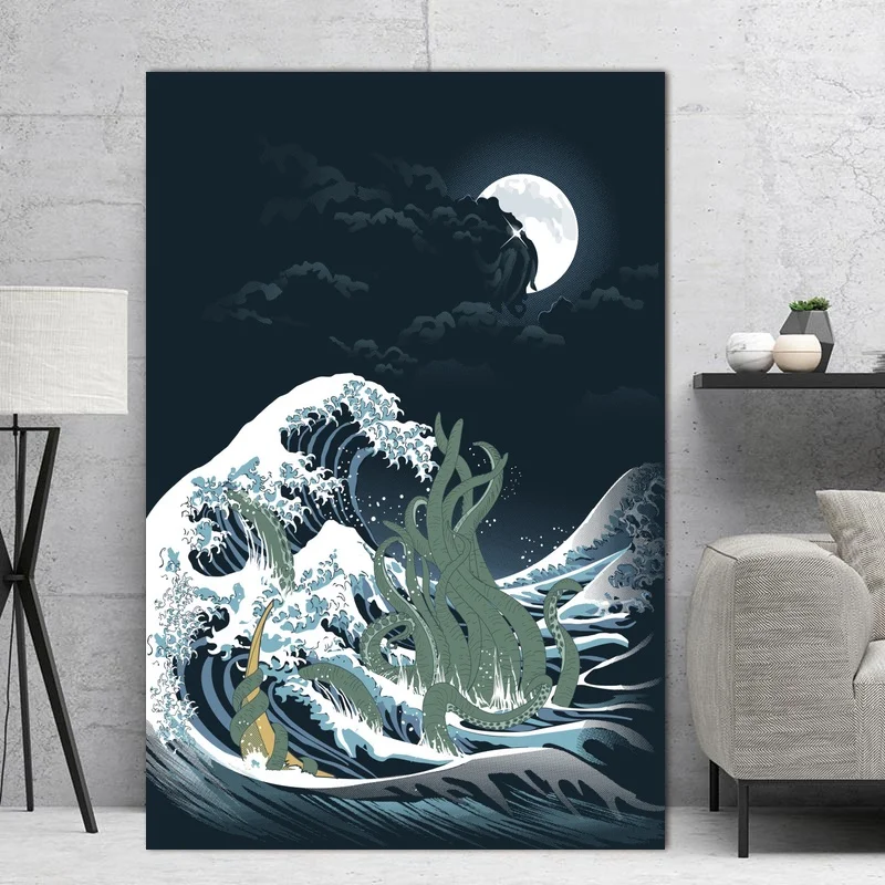 

Katsushika Hokusai Great Wave Off Kanagawa Art Poster Canvas Painting Wall Pictures For Living Room