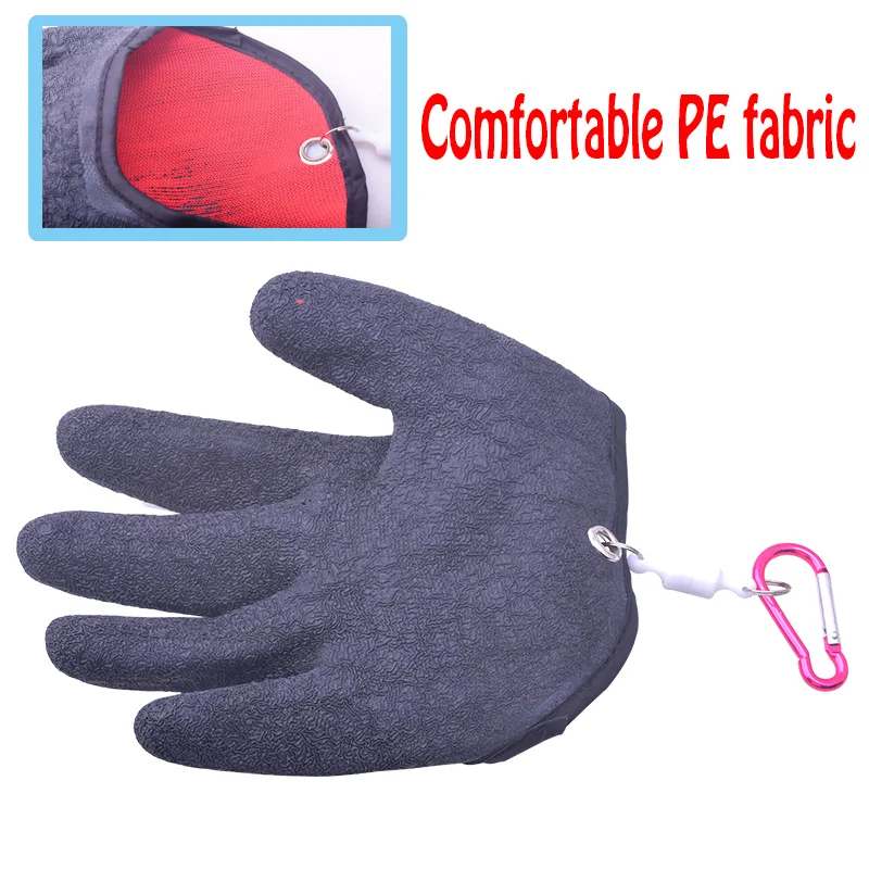 Fishing Gloves Proleurre Fishing PE non-slip material Hands Fishing Gloves for Handing Fish Safety with Magnet Release tool
