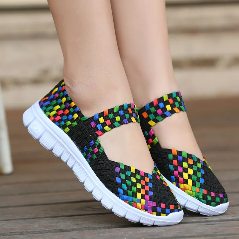 

2019 Spring Summer New Women Shoe Casual Flat Shoes For Women Flat Shoes Breathable Ladies Sandals Zapatos Mujer Size 35-42