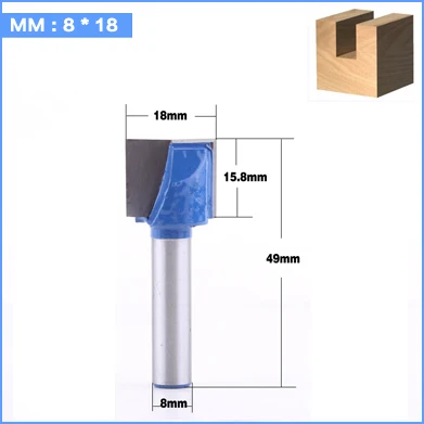 8 мм хвостовик очистки нижней гравировки твердого бит карбида фреза Деревообрабатывающие инструменты ЧПУ фреза Концевая фреза для древесины плоская дверь - Длина режущей кромки: 8mm X 18mm