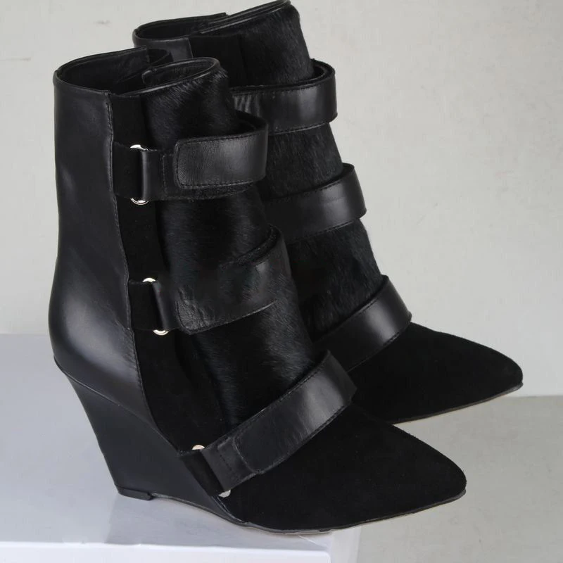 women boots 2017 black pointed toe women shoes high heels ladies shoes wedges ankle boots hook&loop women boots winter size 42 women boots 2017 black pointed toe women shoes high heels ladies shoes wedges ankle boots hook&loop women boots winter size 42
