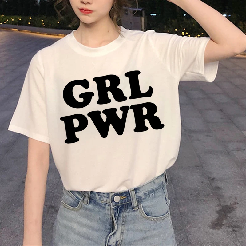 Новые феминистские футболки женские права GRL PWR Harajuku Ullzang футболка для девочек 90s графическая футболка корейский стиль Топ Тройники женские - Цвет: 4771