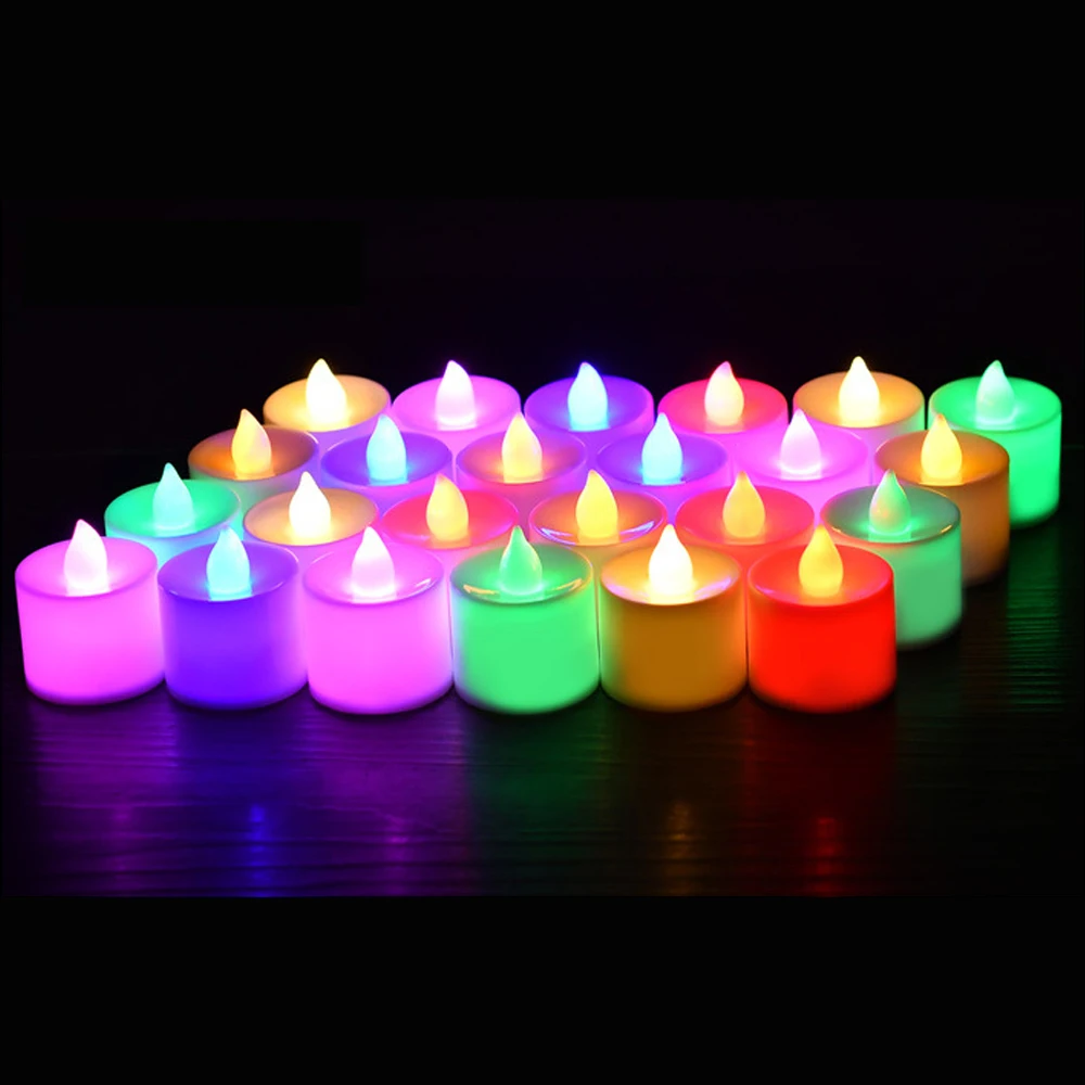 24 шт./компл. светодиодный свечи Батарея Чай свет мерцание Непламено электрические свечи свадебные для рождественской вечеринки освещение