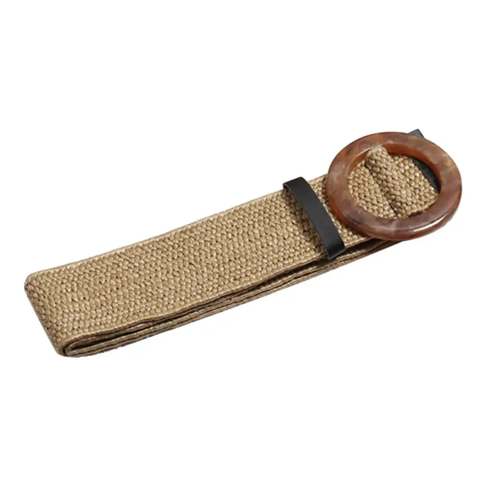 

Braided Belt Buckle Ladies Casual Solid Luxury Fashion 2019 Dress Summer High Quality Woven Women Straw Cotton Linen Woven Belt