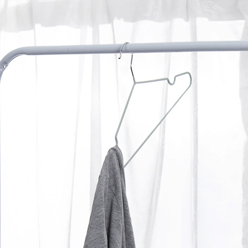 Clothes Hanger Storage Hanger 10Pcs T Shape Steel Wire Hangers For Adult Clothes Coat Storage Rack Drying Anti-skid Hanging Wardrobe Organizer Holder 40cm