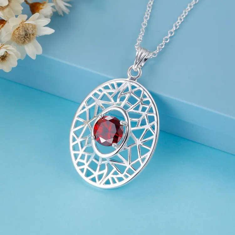 Женское серебряное ожерелье с подвеской 3 цвета WN1951|f pendant|jewelry necklace pendantsjewelry pendant |