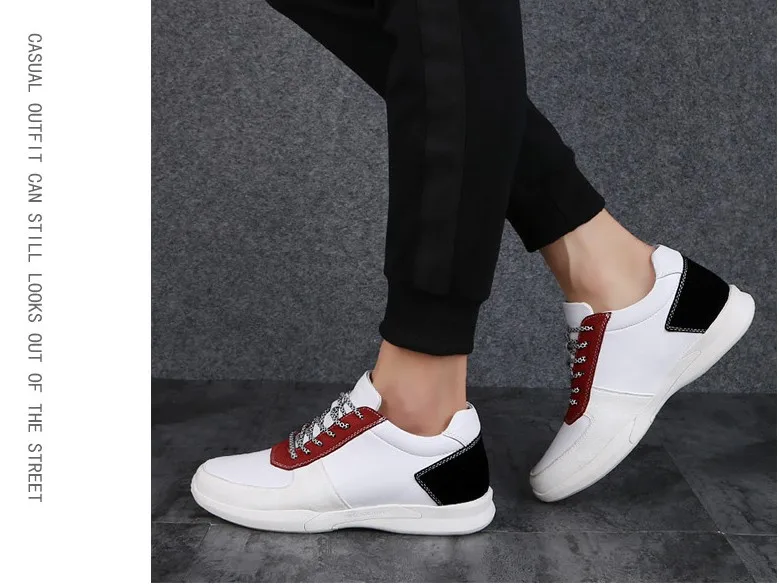 Caché Sneakers Avec Hauteur red Marque Cm 7 White Augmenter black Mode Hombre Chaussures Black Cm Dentelle Casual Hommes Ascenseur Zapatos Cm Talon Cyabmoz 5 up OkiuPZX