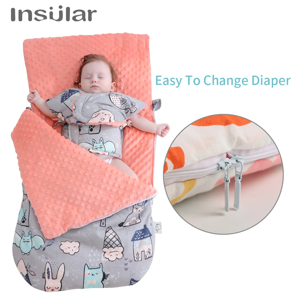 Insular бренд муслиновый хлопковый детский спальный мешок для осени/зимы Детские коляски спальные мешки Saco De Dormir Para Bebe мешки