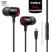 XMXCZKJ Type-C Earphone Wired In-Ear Headset Stereo Earphones Volume Control USB C Earbuds Extra Bass With Mic for HTC OnePlus XMXCZKJ Type-C Earphone Wired In-Ear Headset Stereo Earphones Volume Control USB C Earbuds Extra Bass With Mic for HTC OnePlus