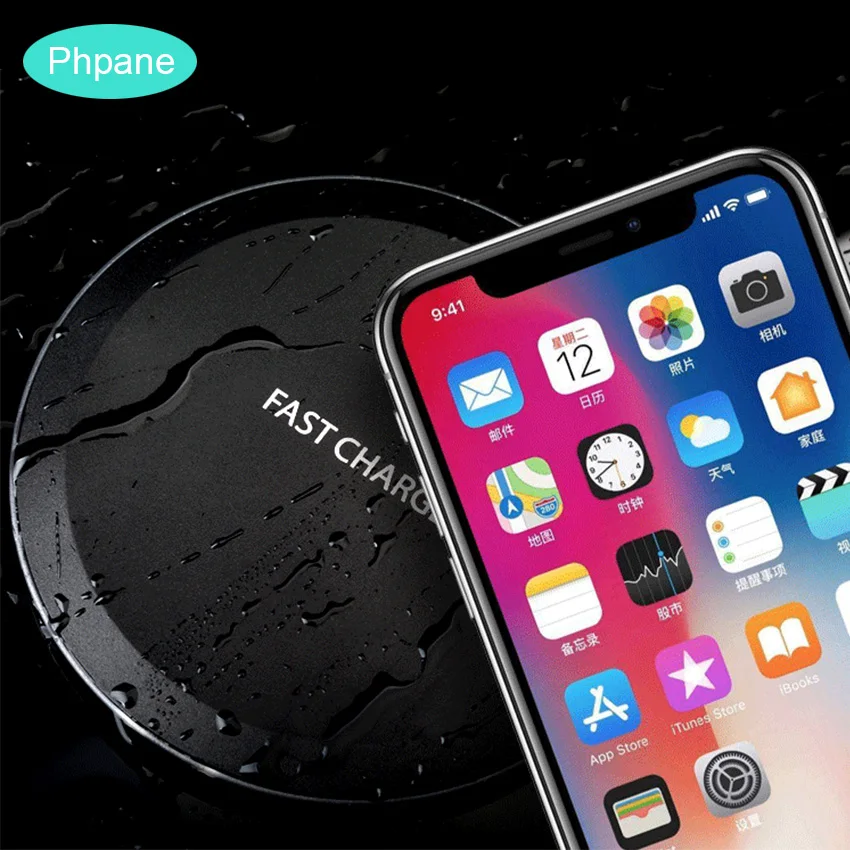 

QI Wireless Charger For Huawei Xiao 10W Wireless Mobile Phone Charger Ultra-thin And Stable For Iphone 8 plus Slim Charger pad