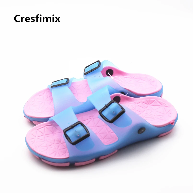 Cresfimix sandalias Женские модные прозрачные синие босоножки Милые женские без застежки