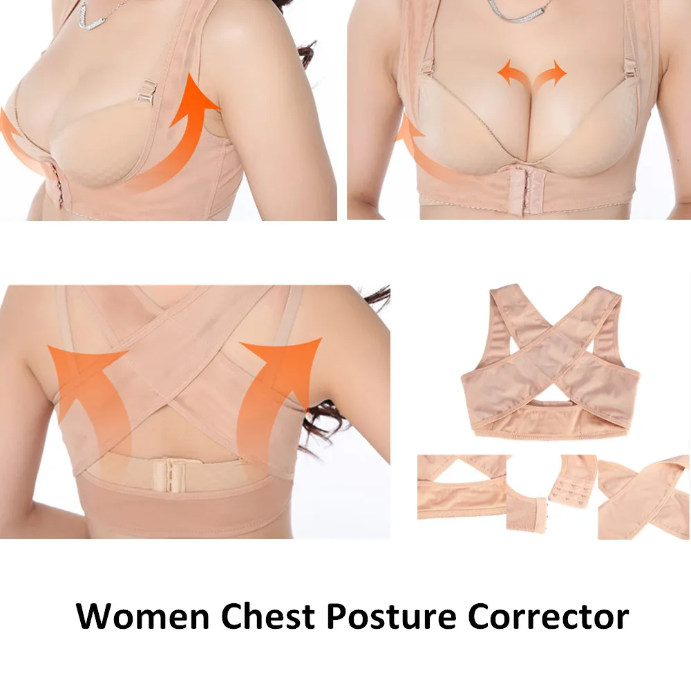 Для женщин грудь Корректор осанки Поддержка пояс Body Shaper корсет плечо Brace для здравоохранения Регулируемая Для женщин груди S/M /L/XL