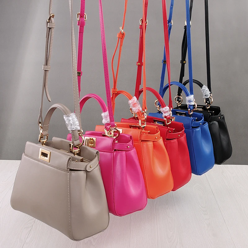 

Real leather lady mini bag summer soft top layer genuine leather shoulder bag luxury brand design women Kitty bag bride handbags