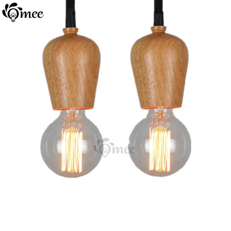 

Vintage Edison Bulbs Led Wooded Pendant Lamp Restaurant Pendant Light Bar Use E27*1 Energy saving lamps Dining room Lighting