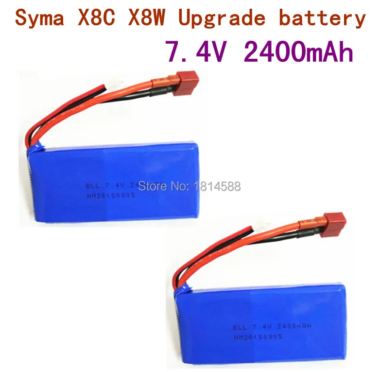 

2 pcs SYMA X8 X8A X8C X8C-1 X8W X8G 7.4V 2400 mAh Li-po Battery RC Quadcopter X8C Spare Parts