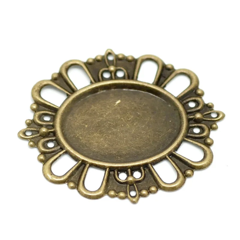 

100Pcs Bronze Tone Filigree Wraps Oval Hollow Connectors Cabochon Setting Fit Cameo 25x18mm/18x13mm