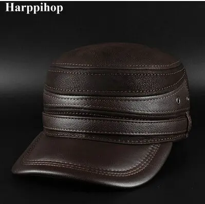 

2017 The new Korean men's leather hat men winter warm hat flat cap
