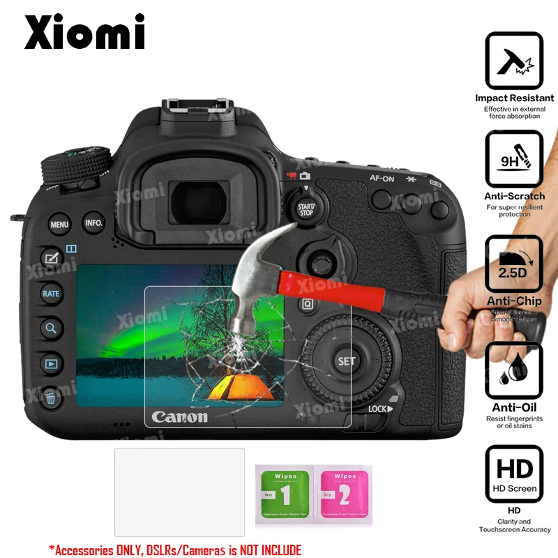 

Screen Protector Shield Film 9H Tempered Glass for DSLRs Canon EOS 7D Mark II Mark2 MK2 Markii 7D2 7DII LCD Screen Cover-@