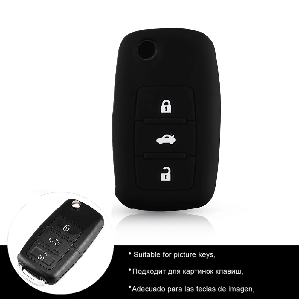 Силиконовый чехол для ключей от Dandkey VW Golf Bora Jetta POLO GOLF Passat Skoda Octavia A5 Fabia SEAT Ibiza