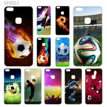 SHELI Sports fútbol funda transparente para teléfono duro para Huawei P8 P9 P10 P20 Lite 2017 Plus Pro Mate 10 Lite
