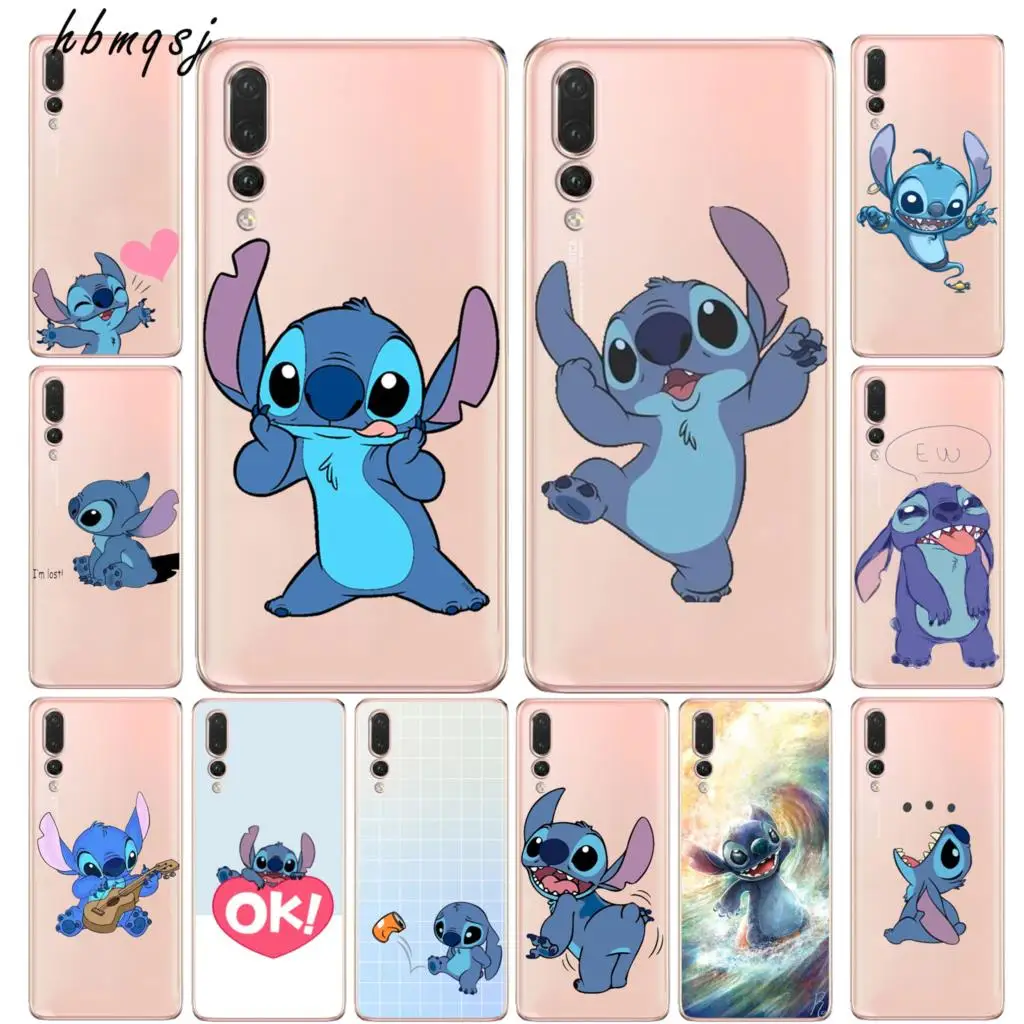 Cute funda for huawei honor 8x case silicone soft fun stitch cartoon original clear tpu coque phone back cover |
