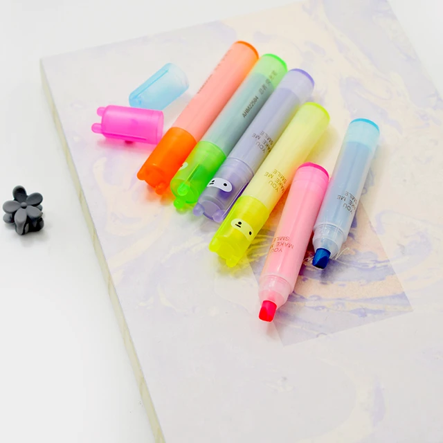 6 pcs/lot rabbit mini highlighter pen marker pens kawaii stationery  material escolar papelaria writing school supplies Online Sales Promotion, Wish