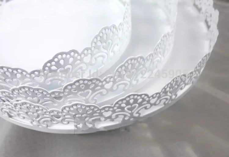 Image 3 pcs set cake stand wedding decoration cake plate lace