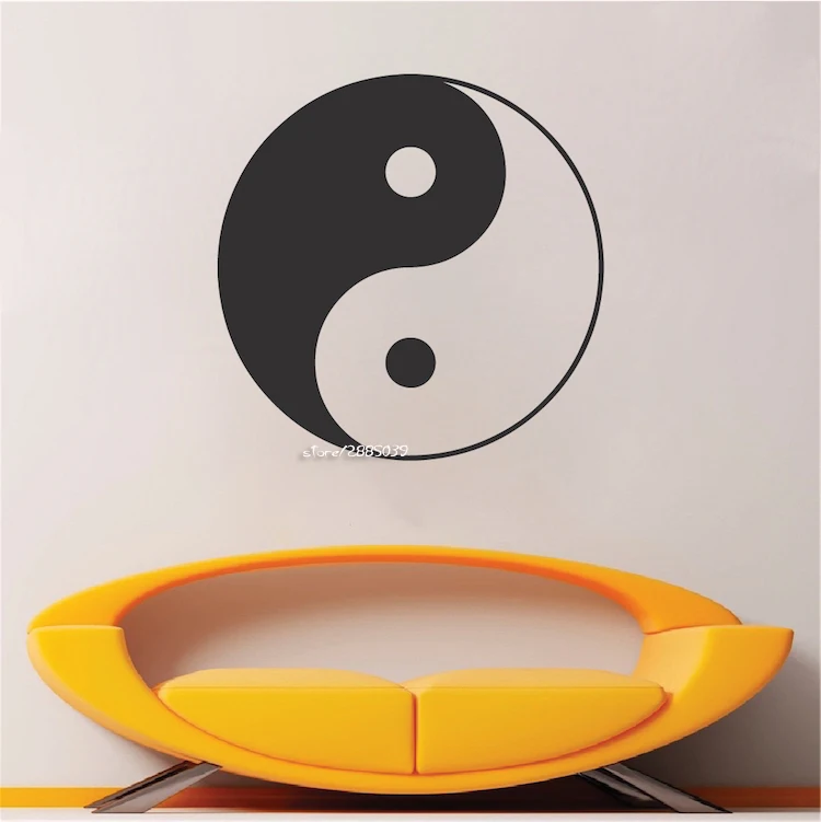 Символ Инь и Янь наклейки на стену Йога, медитация виниловая настенная наклейка настенная живопись декорации дома, декоративные обои дизайн плакат SA753