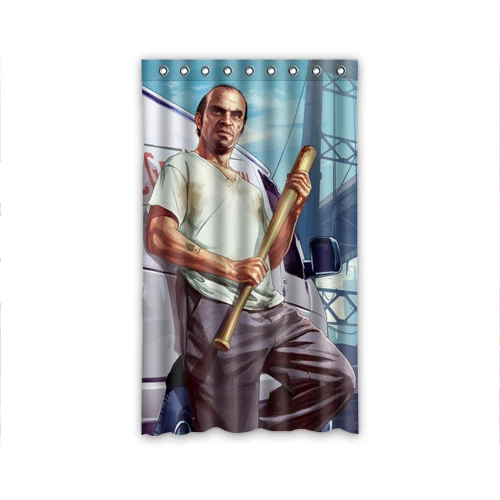 Modern Design Grand Theft Auto V Window Curtains For Bedroom Printed