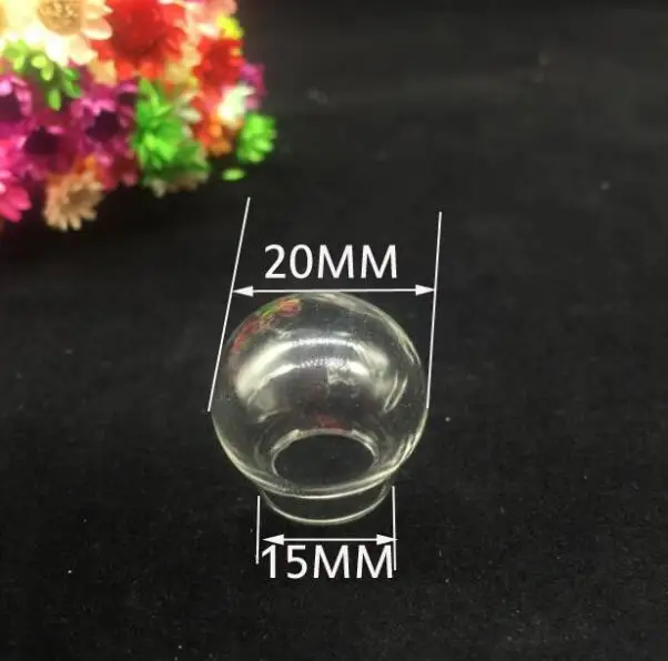 20pcs clear mix size round glass globe bubble pendant glass jars dome wishing bottle vial cover diy necklace pendants accessory 3