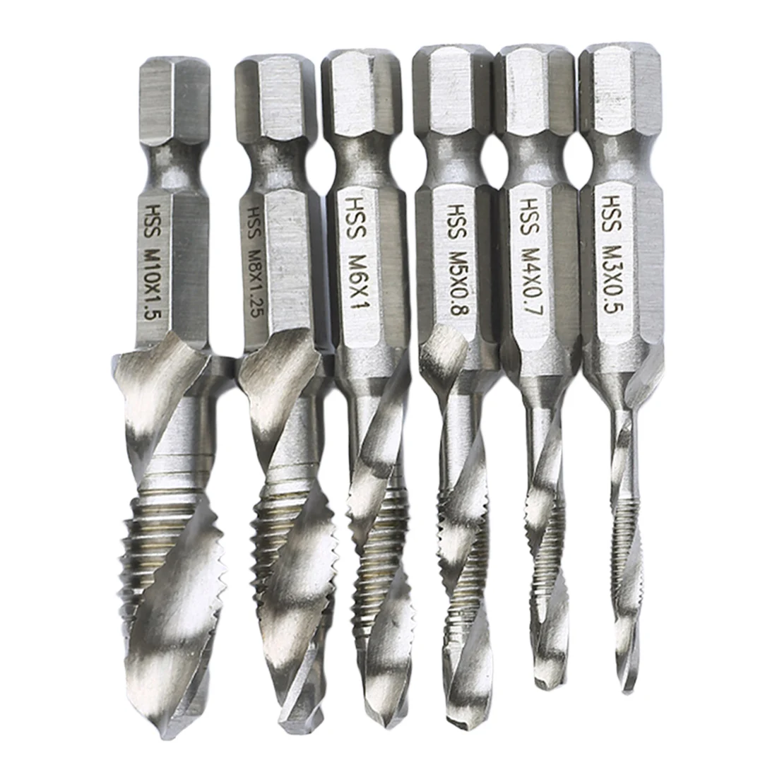 

1Pc 1/4'' Hex Shank M3 M4 M5 M6 M8 M10 Metric Screw Taps Drill Bits Thread Tap Spiral Screw Drill Bit Woodworking Tools