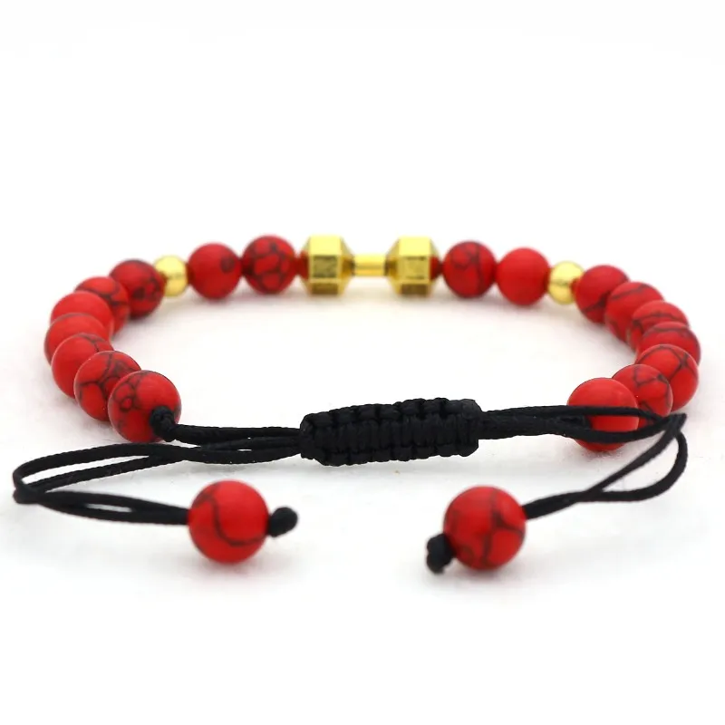 Женский браслет из Красного камня|bead bracelet|dumbbell braceletbracelet unisex |