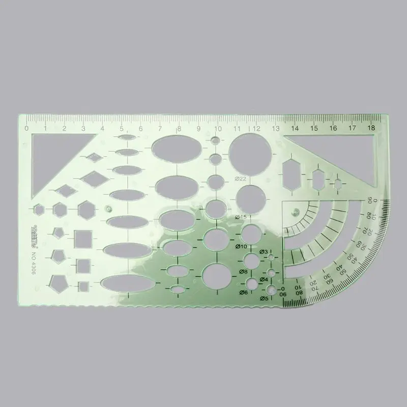 6 шт. шаблоны для рисования измерительные пластиковые геометрические ювелирные изделия дизайнерские линейки зеленый