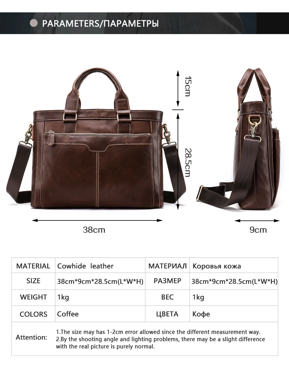 homens de couro genuíno negócios portátil bolsa
