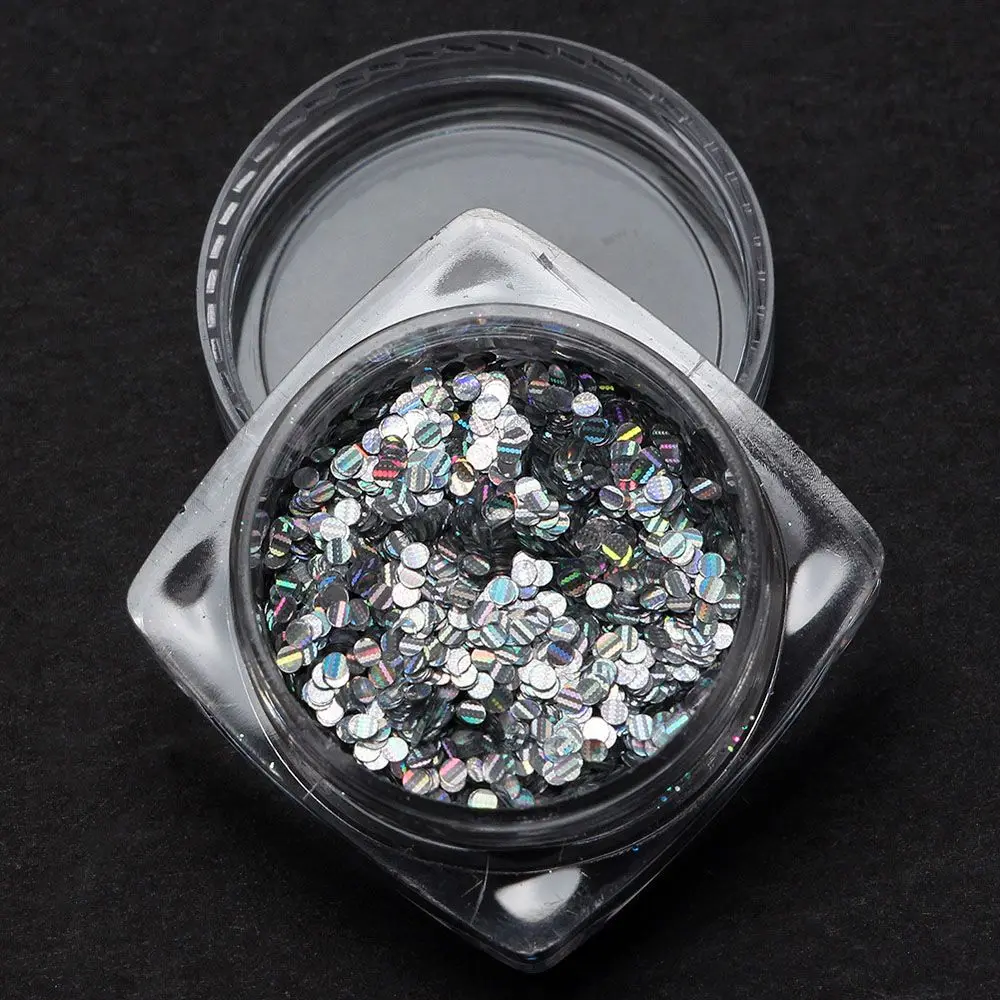 

1BOX New Fashion Charm Women Laser Nail Art Sequins Glitter Paillette Stripe Star/Heart/Round Pedicure Manicure DIY Decoration