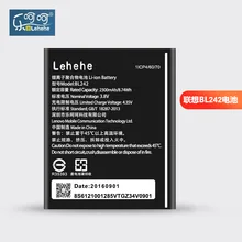 Оригинальная батарея lehehe для lenovo A6010 Plus BL242 2300mA, качественная сменная батарея, бесплатные инструменты, подарки